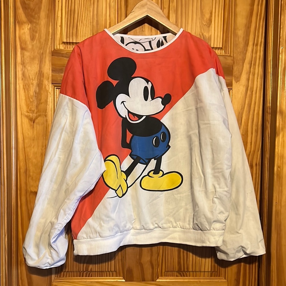 Vintage Mickey Mouse Reversible Color-block Sweatshirt